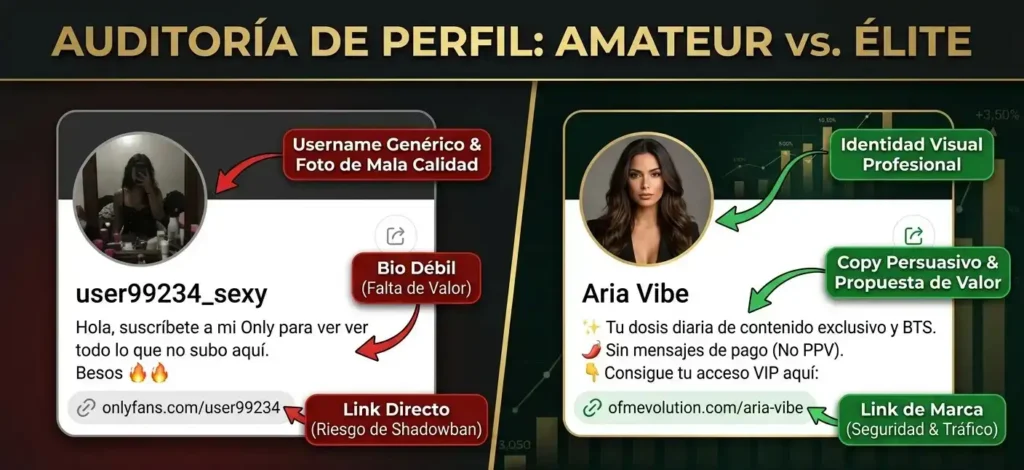 Comparativa de perfiles OnlyFans optimizados para conversión